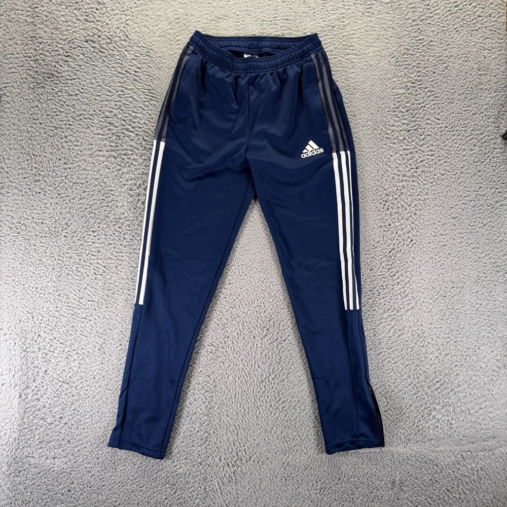 Adidas AeroReady Tiro 21 Pant Boys 14 Blue Polyester Track Tapered Soccer Sports